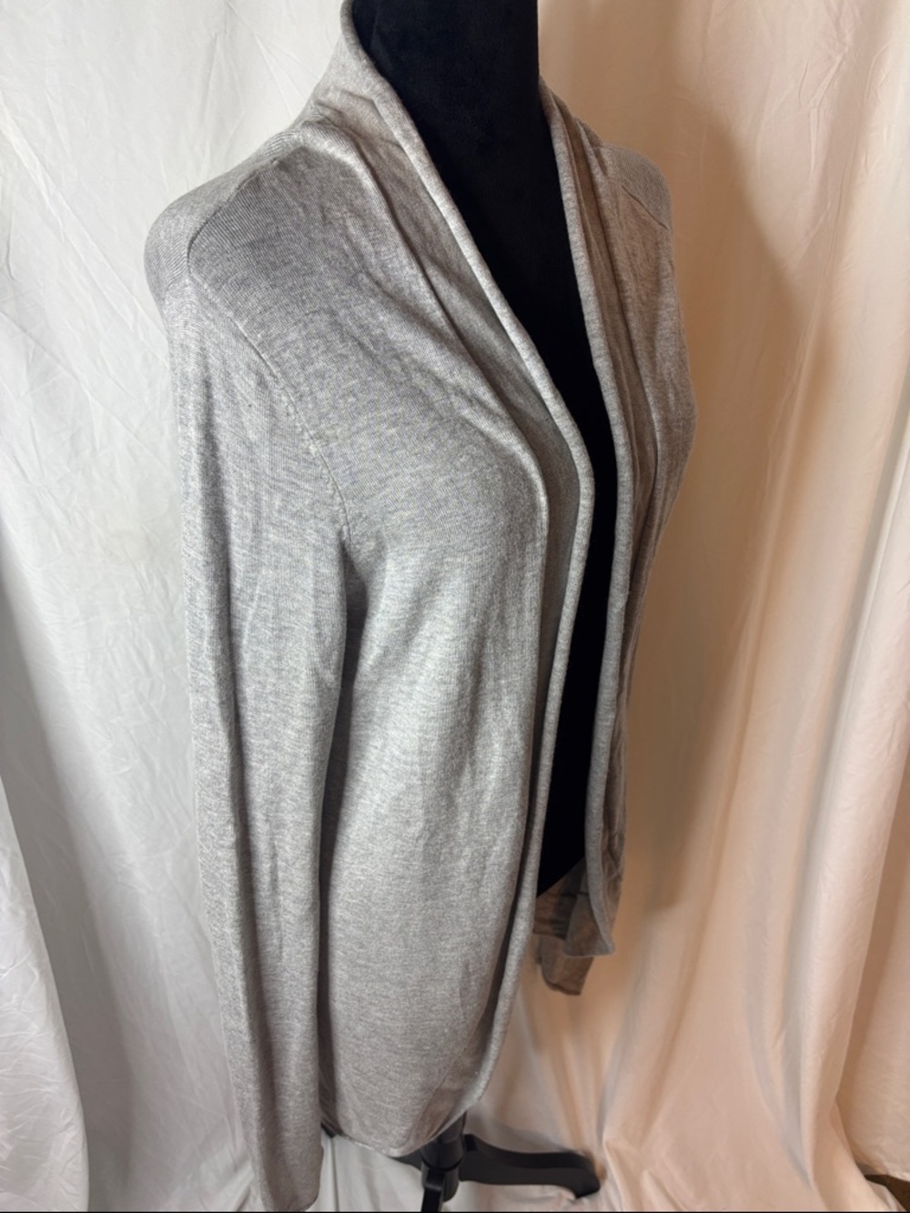 Express Light Gray Open-Front Cardigan